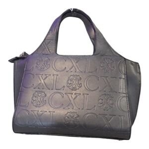 Christian Lacroix Womens Charcoal Gray Handbag with Crossbody Strap